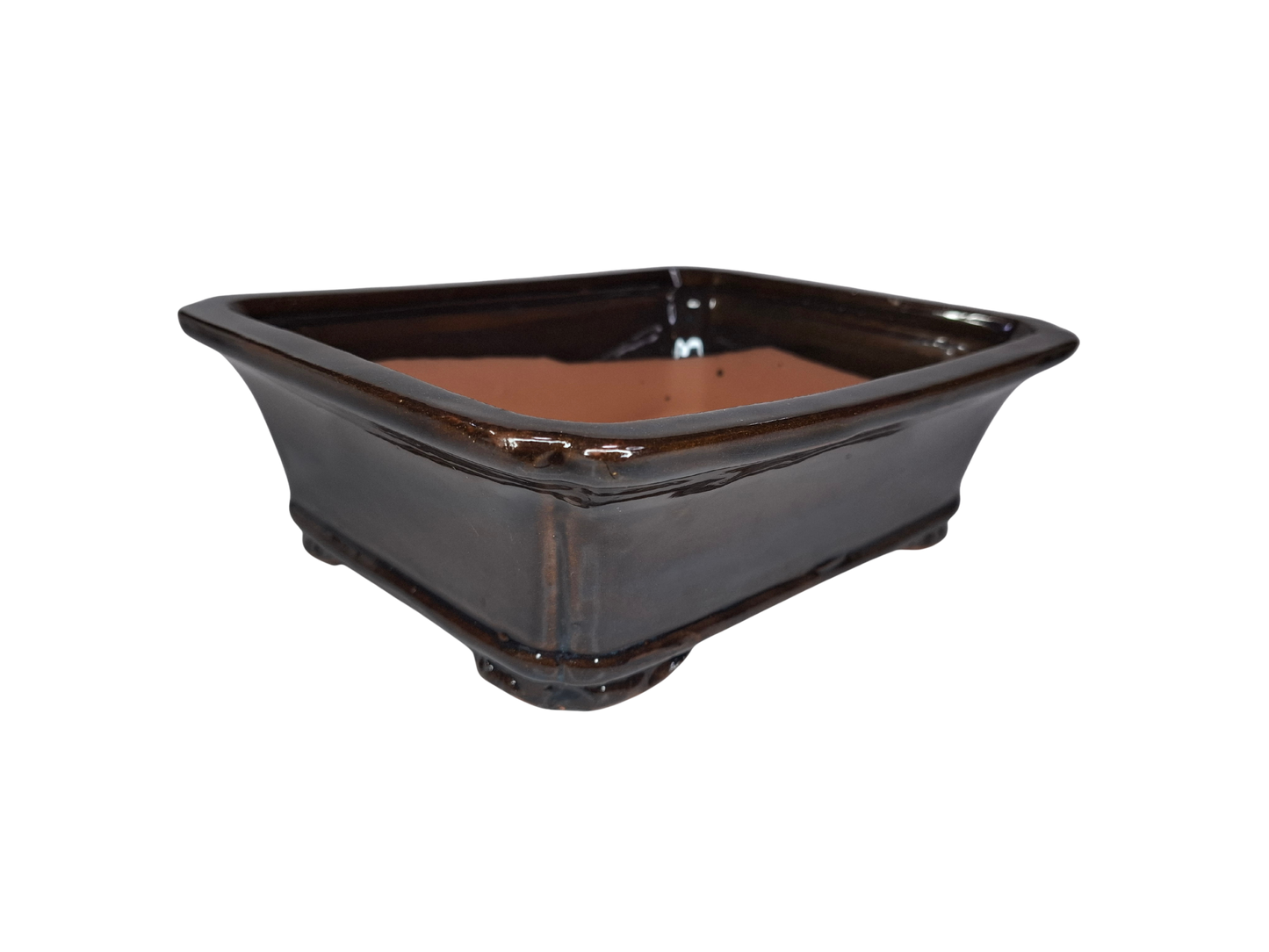 Glazed Ceramic Planter - Brown