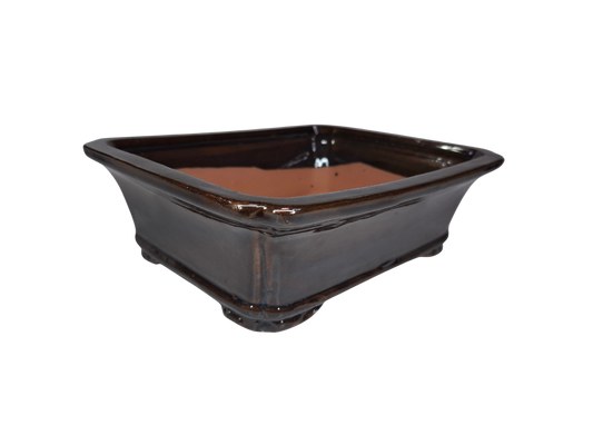 Glazed Ceramic Planter - Brown