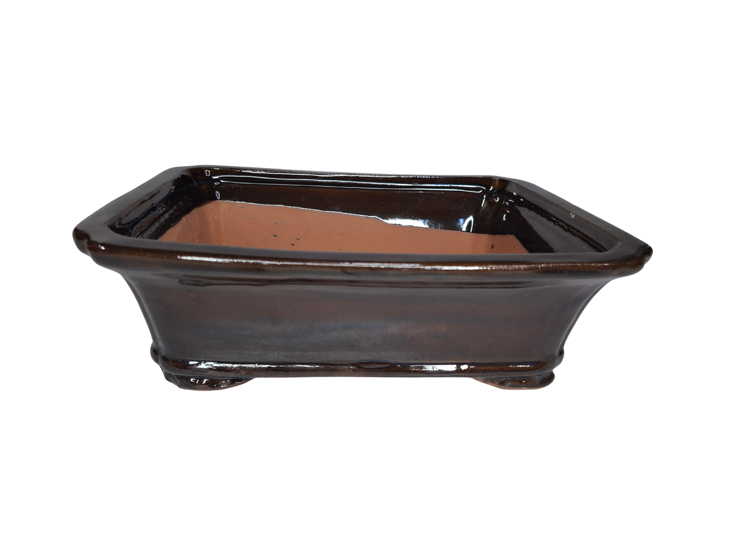 Glazed Ceramic Planter - Brown