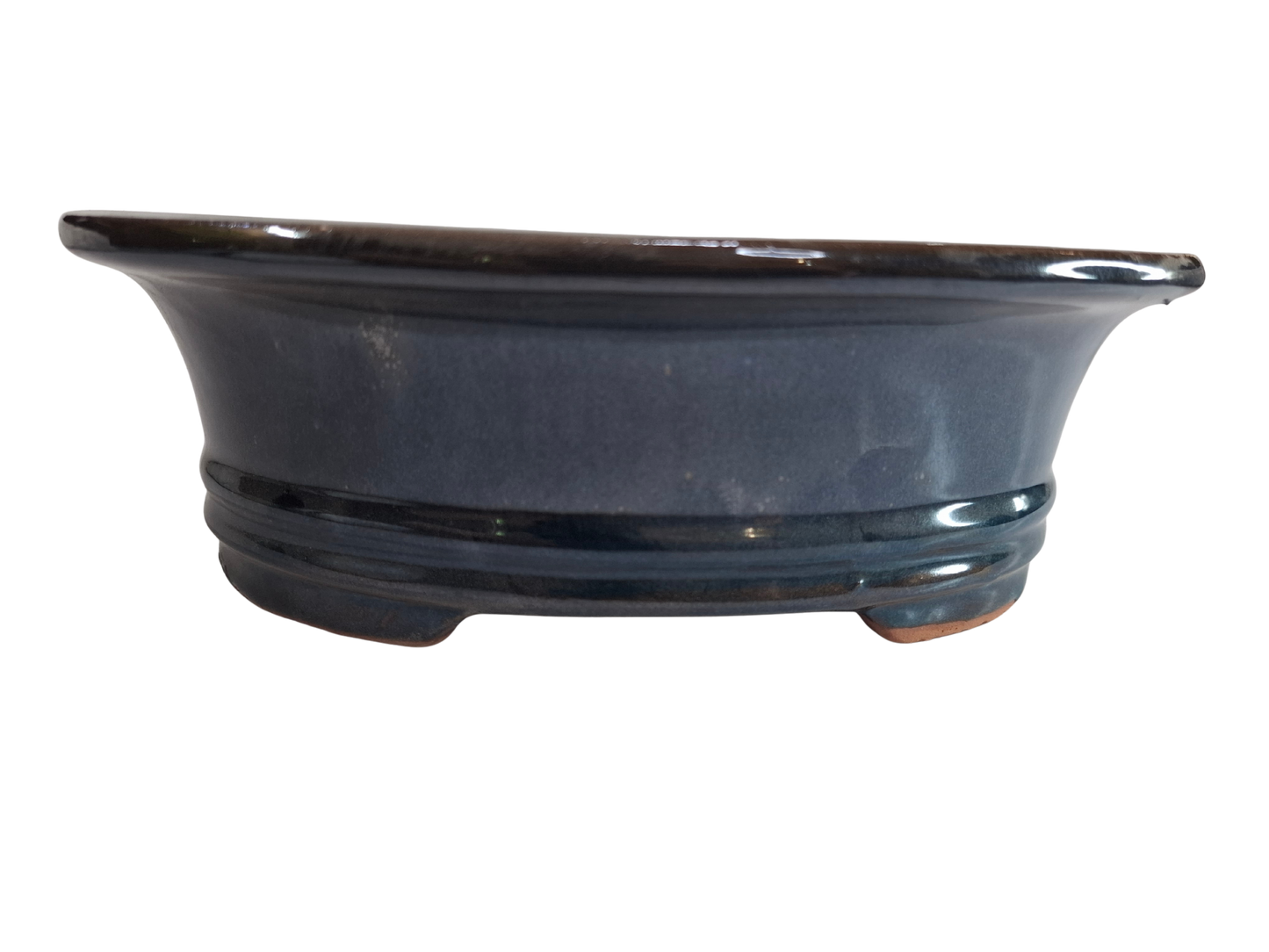 Glazed Ceramic Planter - Dark Blue