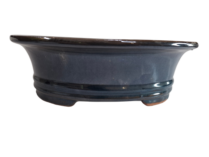 Glazed Ceramic Planter - Dark Blue