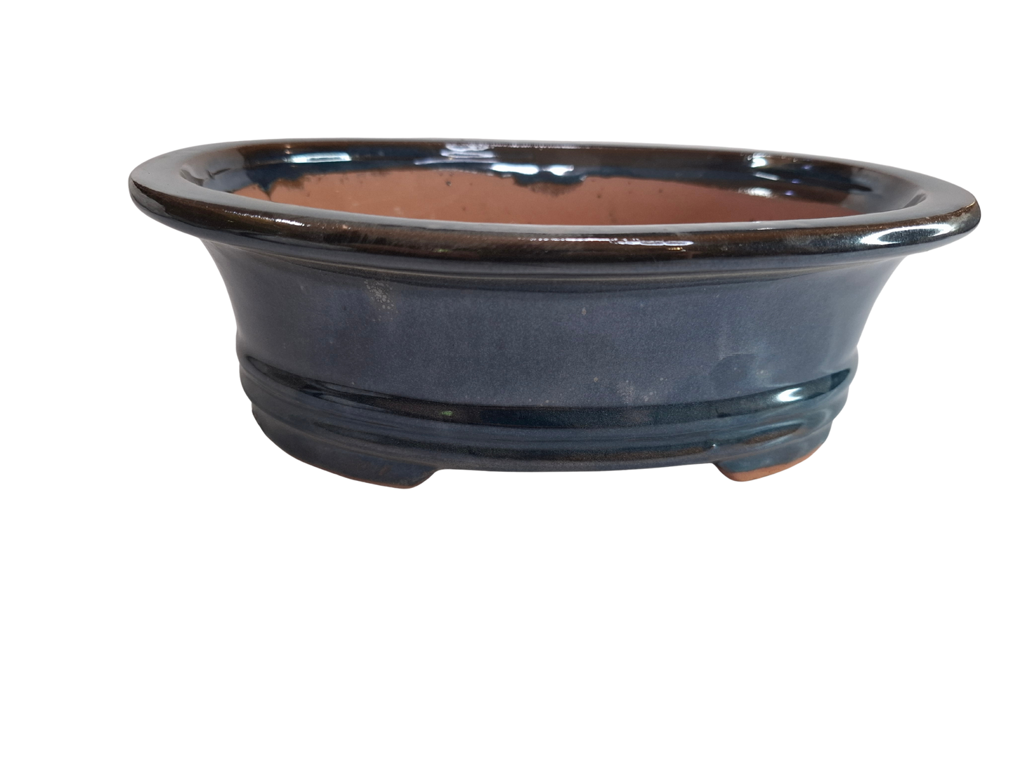 Glazed Ceramic Planter - Dark Blue