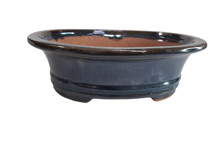 Glazed Ceramic Planter - Dark Blue