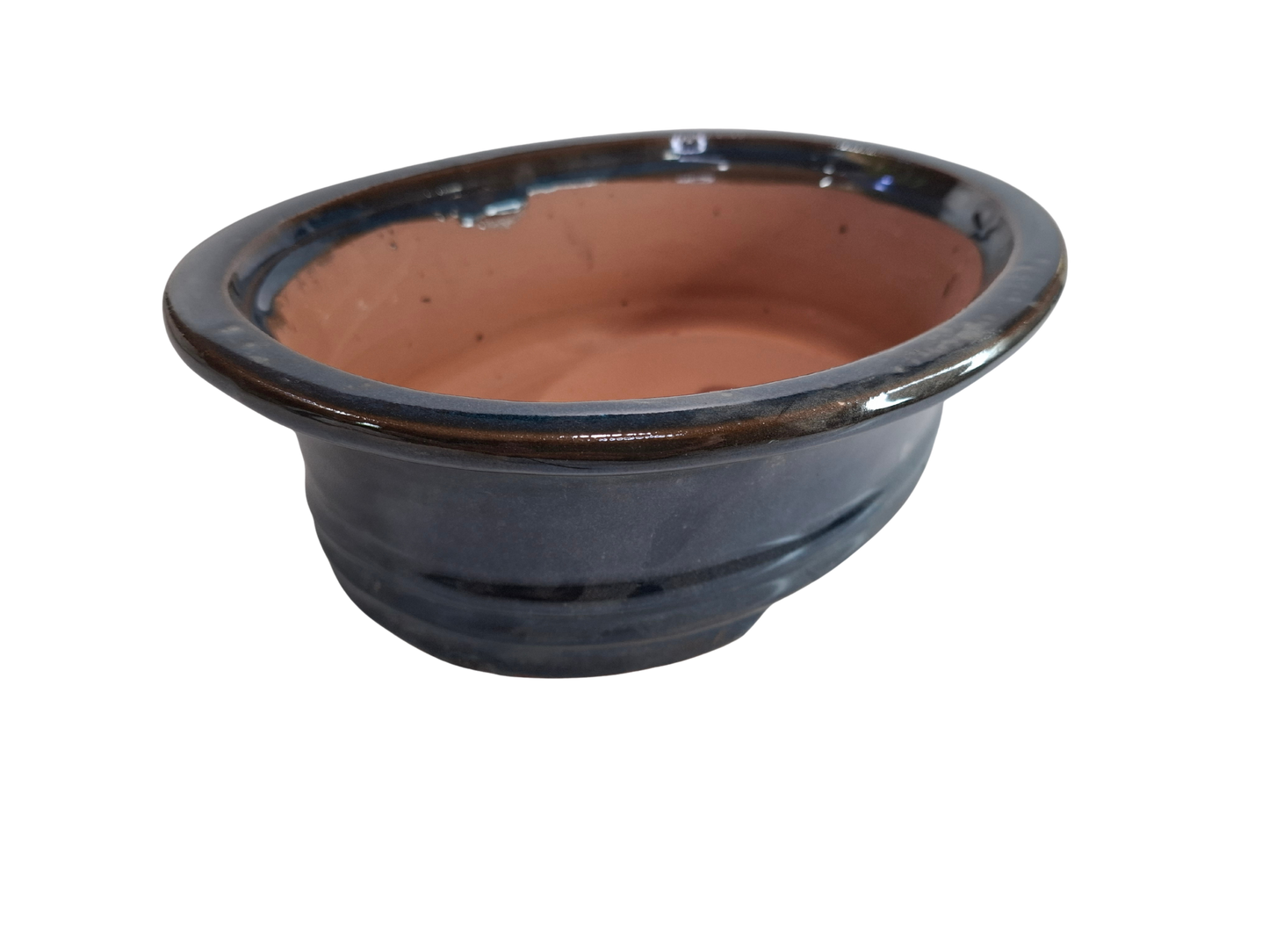 Glazed Ceramic Planter - Dark Blue